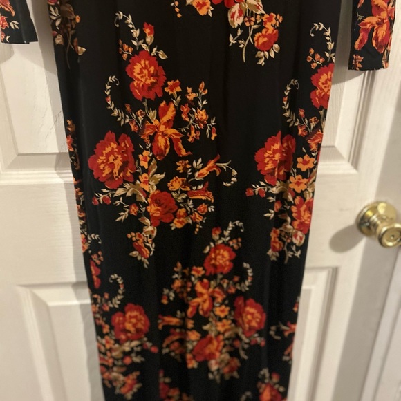Reformation Black and Red Floral Long Sleeve Dress - Picture 8 of 8